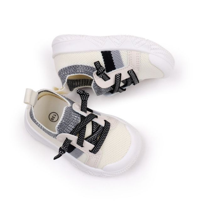 Mocasini albi cu gri tip adidas pentru copii (marime disponibila: marimea 24) ammy2301-2-c.marimea 24