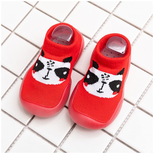 Mocasini rosii cu talpa antiderapanta - Panda ADC03-9