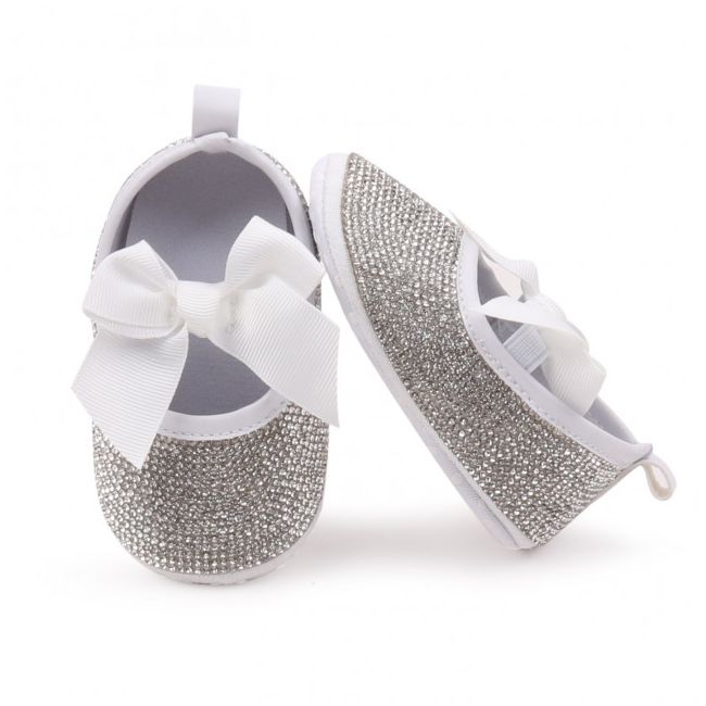 Pantofiori de ocazie cu strasuri pentru bebeluse MDBBW3204-1