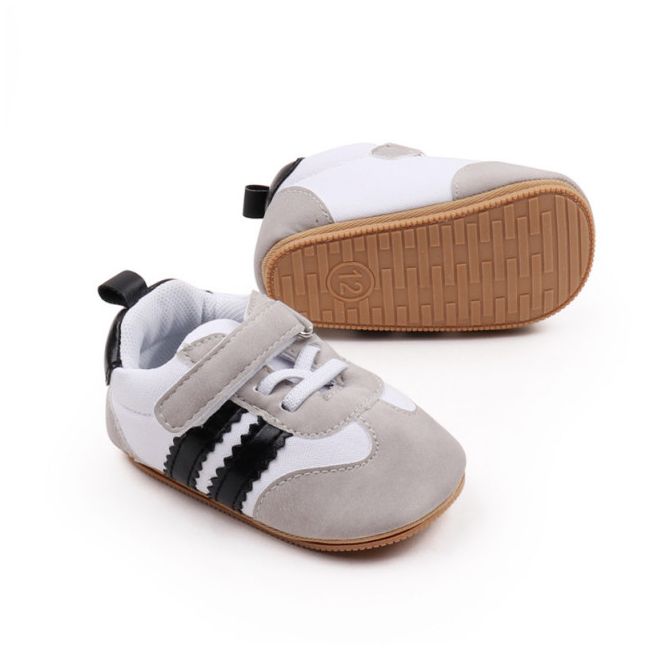 Adidasi albi cu gri si dungi negre AMBMB3141-3-p9