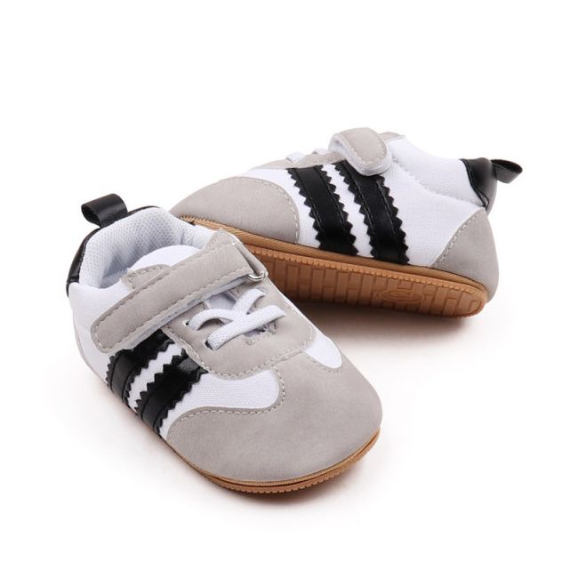 Adidasi albi cu gri si dungi negre AMBMB3141-3-p9