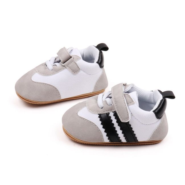 Adidasi albi cu gri si dungi negre AMBMB3141-3-p9