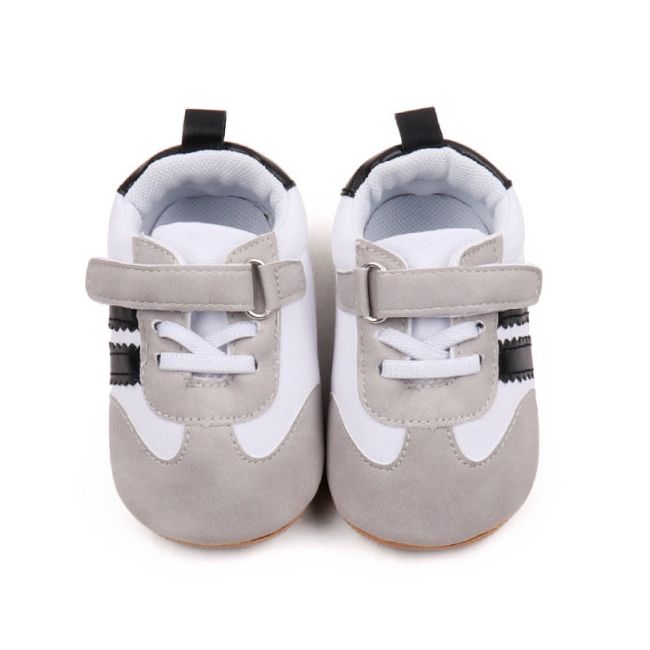 Adidasi albi cu gri si dungi negre AMBMB3141-3-p9