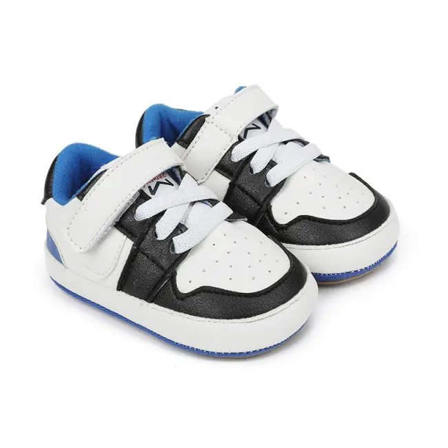 Adidasi albi cu negru si albastru - Smart MB9812-3-sa2