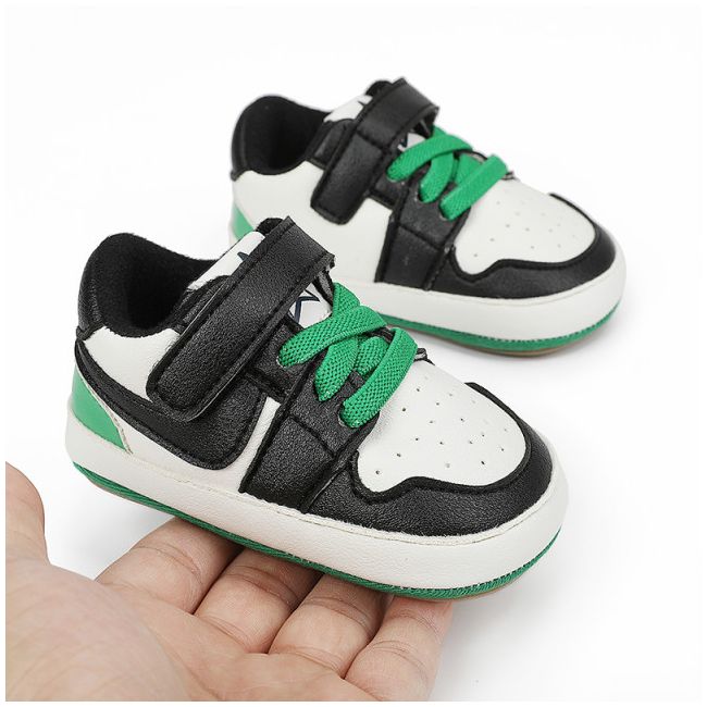 Adidasi albi cu negru si verde - Smart MB9812-1-sa1