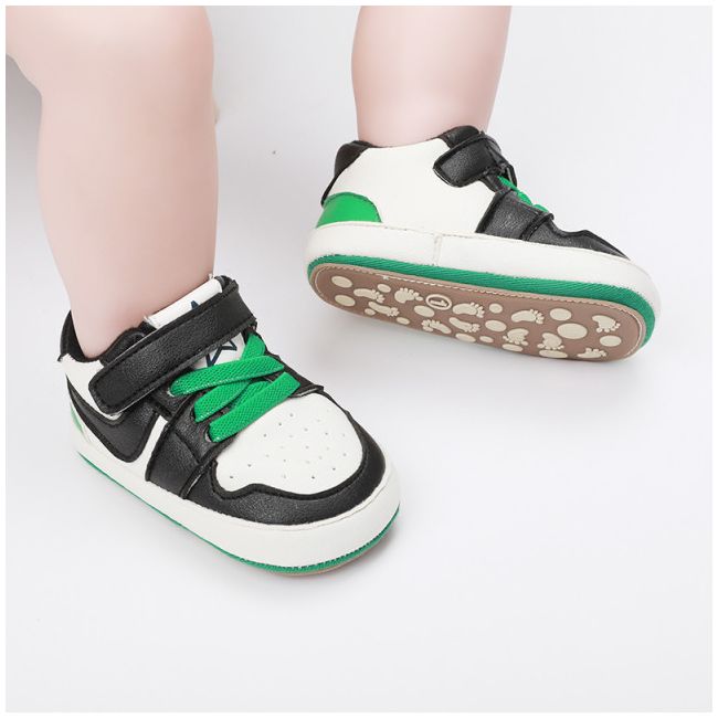 Adidasi albi cu negru si verde - Smart MB9812-1-sa1