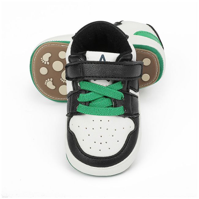 Adidasi albi cu negru si verde - Smart MB9812-1-sa1