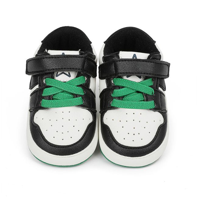 Adidasi albi cu negru si verde - Smart MB9812-1-sa1