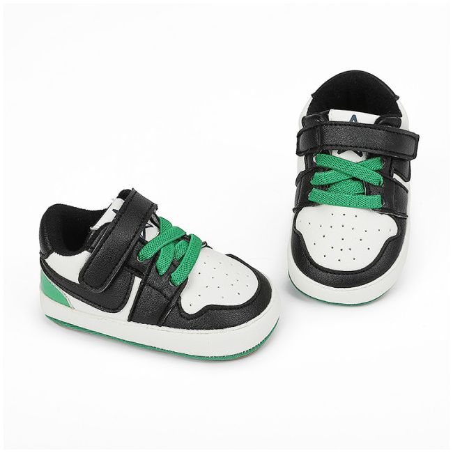 Adidasi albi cu negru si verde - Smart MB9812-1-sa1