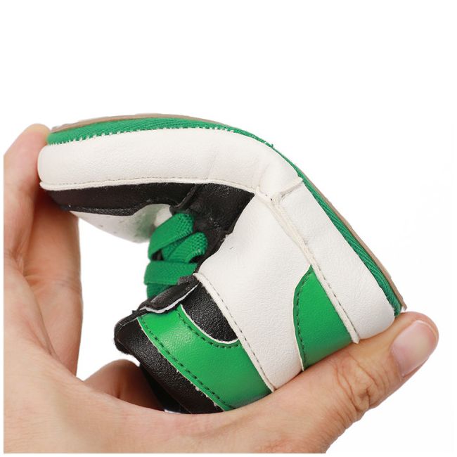 Adidasi albi cu negru si verde, inalti pentru bebelusi MD9812-6-sa3