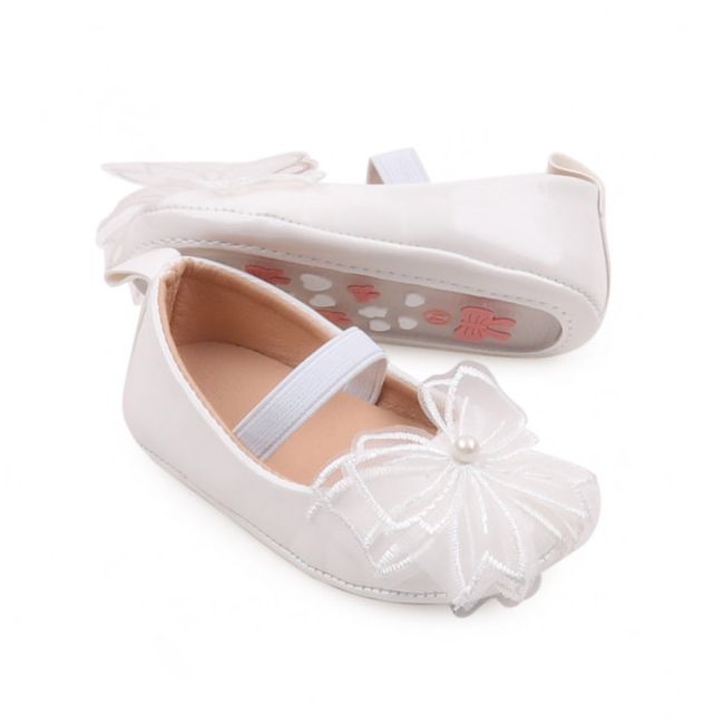 Pantofiori albi cu fundita dantelata MBBBW3098-1-p01