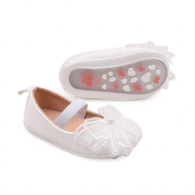 Pantofiori albi cu fundita dantelata MBBBW3098-1-p01