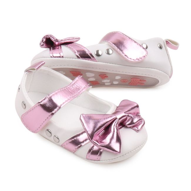 Pantofiori albi cu fundita lila sidefat LIBBW3095-1-c1
