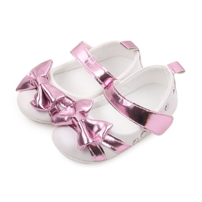 Pantofiori albi cu fundita lila sidefat LIBBW3095-1-c1