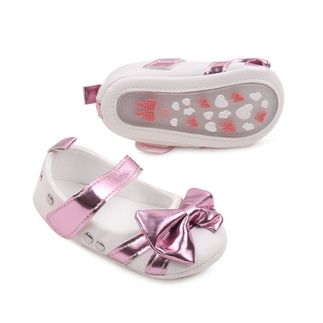 Pantofiori albi cu fundita lila sidefat LIBBW3095-1-c1