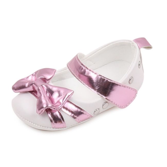 Pantofiori albi cu fundita lila sidefat LIBBW3095-1-c1