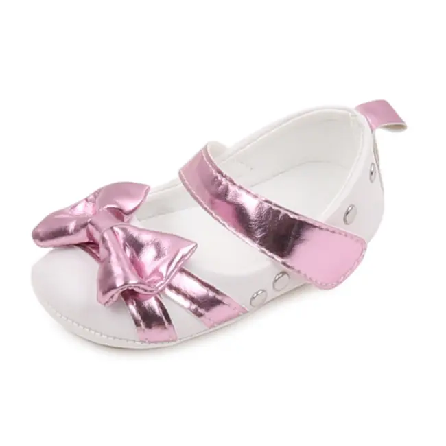 Pantofiori albi cu fundita lila sidefat LIBBW3095-1-c1
