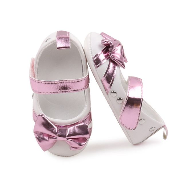 Pantofiori albi cu fundita lila sidefat LIBBW3095-1-c1