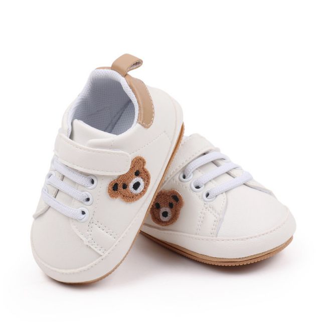 Pantofiori albi cu insertie crem - teddy (marime disponibila: 3-6 luni (marimea 18 incaltaminte)) mbbmb3134-2-p15.3-6 luni (marimea 18 incaltaminte)