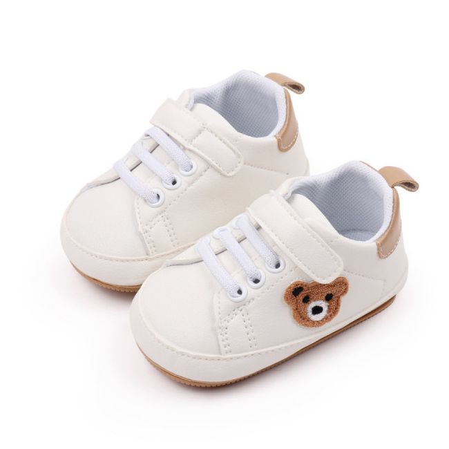 Pantofiori albi cu insertie crem - teddy (marime disponibila: 3-6 luni (marimea 18 incaltaminte)) mbbmb3134-2-p15.3-6 luni (marimea 18 incaltaminte)