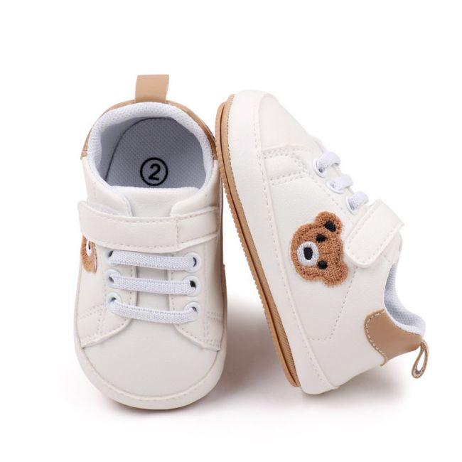 Pantofiori albi cu insertie crem - teddy (marime disponibila: 3-6 luni (marimea 18 incaltaminte)) mbbmb3134-2-p15.3-6 luni (marimea 18 incaltaminte)