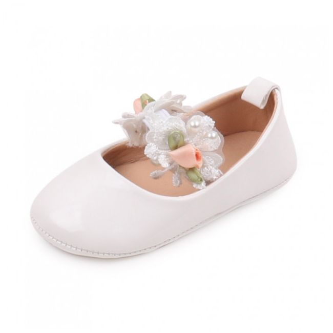 Pantofiori albi pentru fetite - Roses MBBBW3099-3-sa1