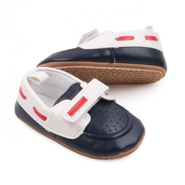 Pantofiori bleumarine cu alb de ocazie pentru baietei LIBBW3100-1-p10