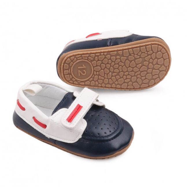 Pantofiori bleumarine cu alb de ocazie pentru baietei LIBBW3100-1-p10