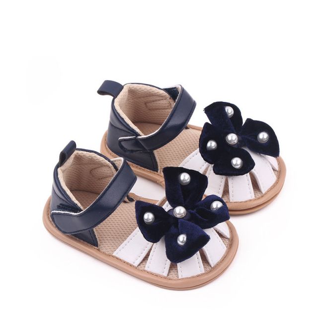 Sandalute bleumarine cu alb - Velvet bow MDBB3015-1-p33