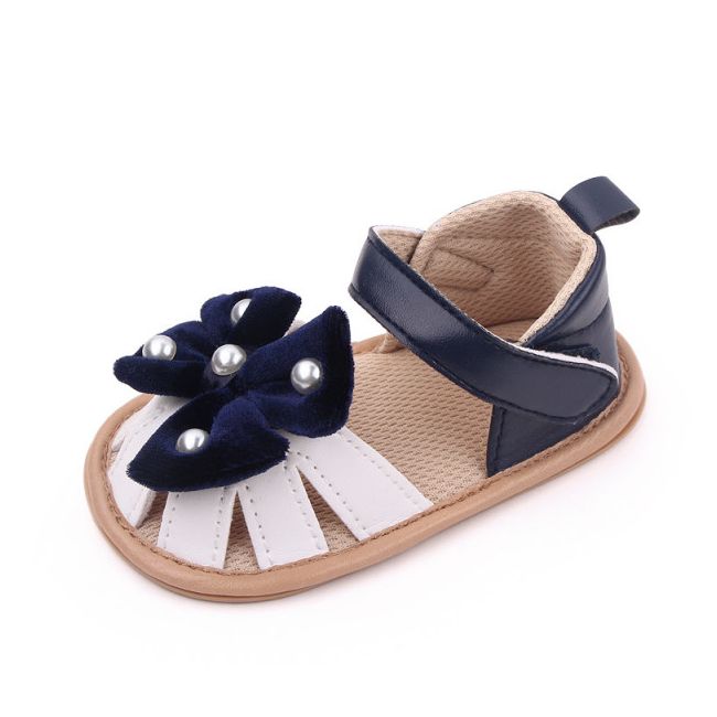 Sandalute bleumarine cu alb - Velvet bow MDBB3015-1-p33