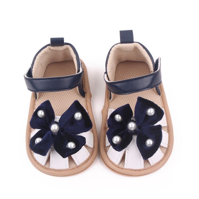 Sandalute bleumarine cu alb - Velvet bow MDBB3015-1-p33