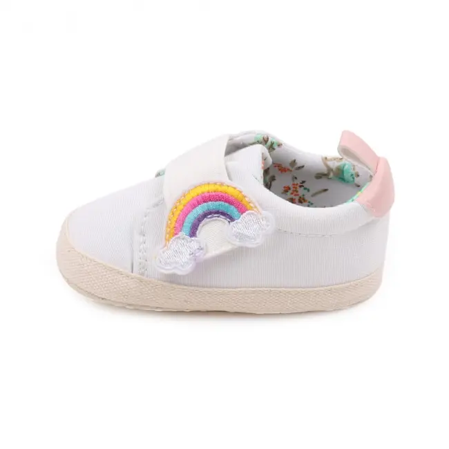 Tenisi albi pentru fetite - curcubeu (marime disponibila: 6-9 luni (marimea 19 incaltaminte)) mbbyq3181-3-p13.6-9 luni (marimea 19 incaltaminte)