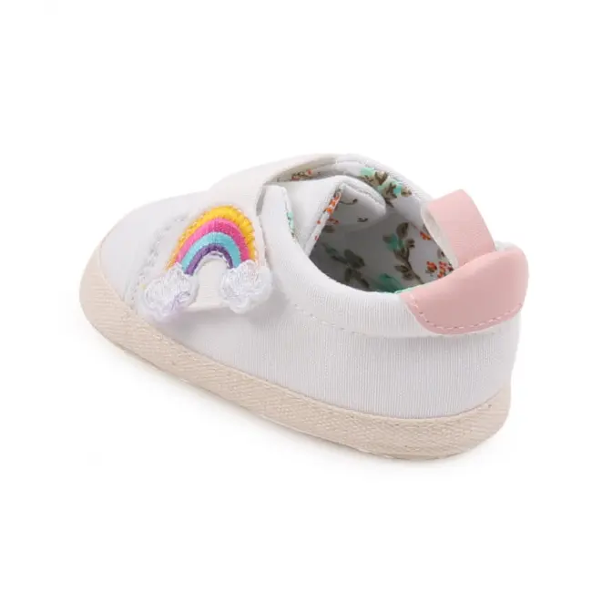 Tenisi albi pentru fetite - curcubeu (marime disponibila: 6-9 luni (marimea 19 incaltaminte)) mbbyq3181-3-p13.6-9 luni (marimea 19 incaltaminte)