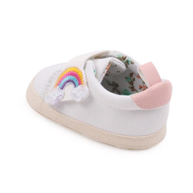 Tenisi albi pentru fetite - curcubeu (marime disponibila: 9-12 luni (marimea 20 incaltaminte)) mbbyq3181-3-p13.9-12 luni (marimea 20 incaltaminte)