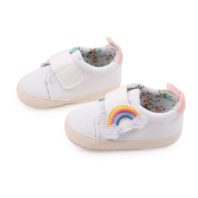 Tenisi albi pentru fetite - curcubeu (marime disponibila: 9-12 luni (marimea 20 incaltaminte)) mbbyq3181-3-p13.9-12 luni (marimea 20 incaltaminte)