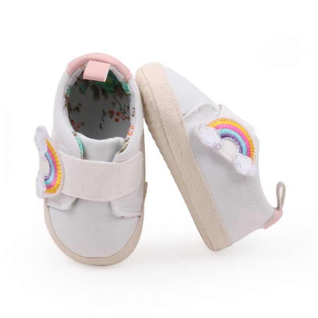 Tenisi albi pentru fetite - curcubeu (marime disponibila: 9-12 luni (marimea 20 incaltaminte)) mbbyq3181-3-p13.9-12 luni (marimea 20 incaltaminte)