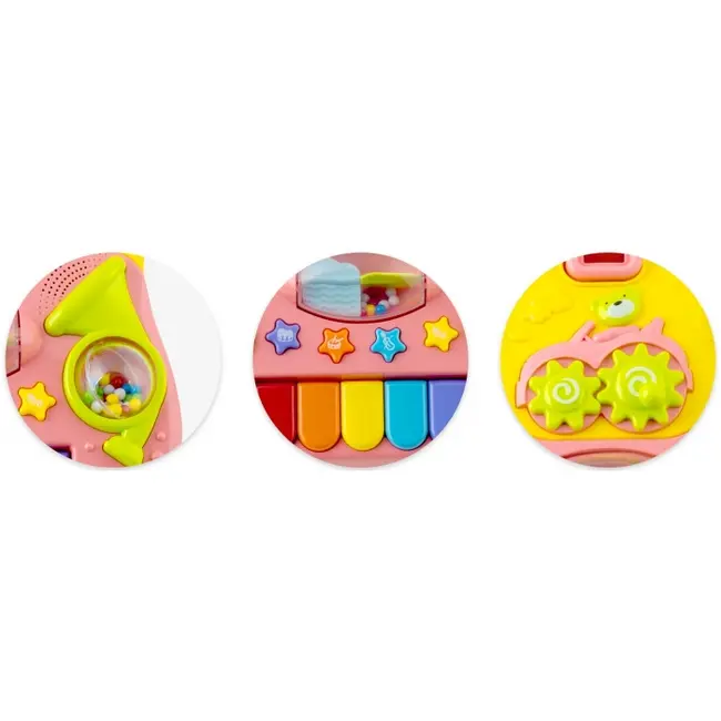 Antemergator 2 in 1 cu diverse activitati si muzica ricokids rk-744 - roz edeedi774402
