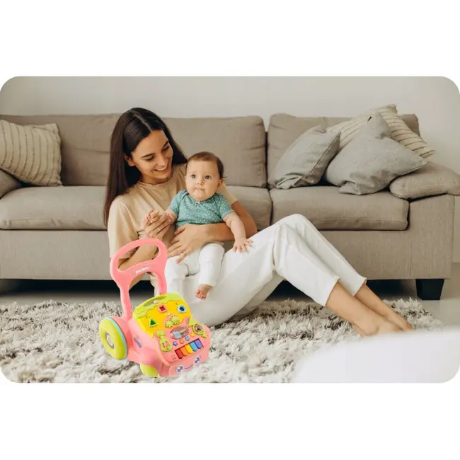 Antemergator 2 in 1 cu diverse activitati si muzica ricokids rk-744 - roz edeedi774402