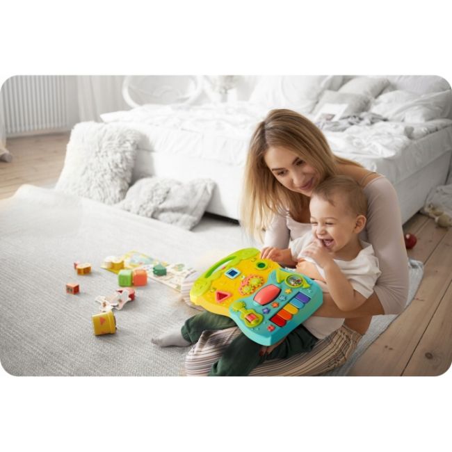 Antemergator 2 in 1 cu diverse activitati si muzica ricokids rk-744 - turcoaz edeedi774401