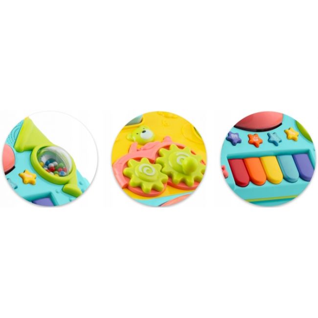 Antemergator 2 in 1 cu diverse activitati si muzica ricokids rk-744 - turcoaz edeedi774401