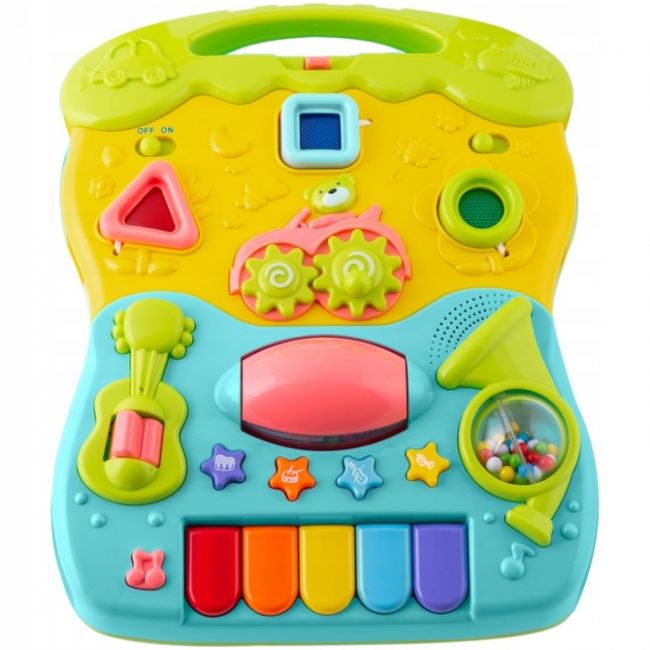 Antemergator 2 in 1 cu diverse activitati si muzica ricokids rk-744 - turcoaz edeedi774401