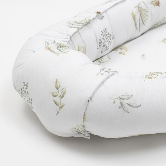 Baby Nest, New Baby, Multifunctional, Cu siret pentru ajustare, Din 100% bumbac, 88x50 cm, 0-3 luni, White Goose BYN54424
