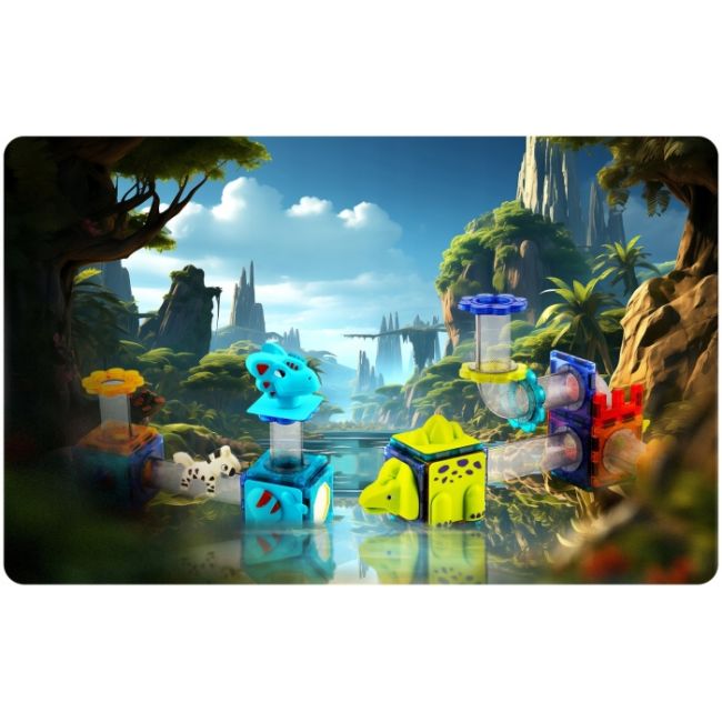Blocuri magnetice, 107 elemente, paradisul dinozaurilor ricokids rk-757 edeedi775700