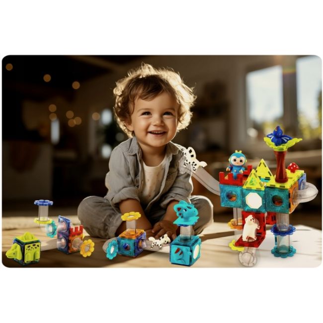 Blocuri magnetice, 107 elemente, paradisul dinozaurilor ricokids rk-757 edeedi775700