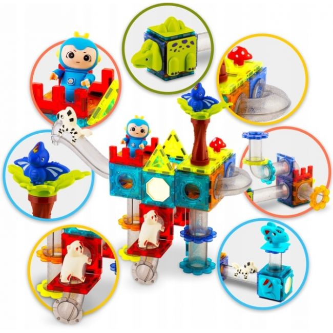 Blocuri magnetice, 107 elemente, paradisul dinozaurilor ricokids rk-757 edeedi775700