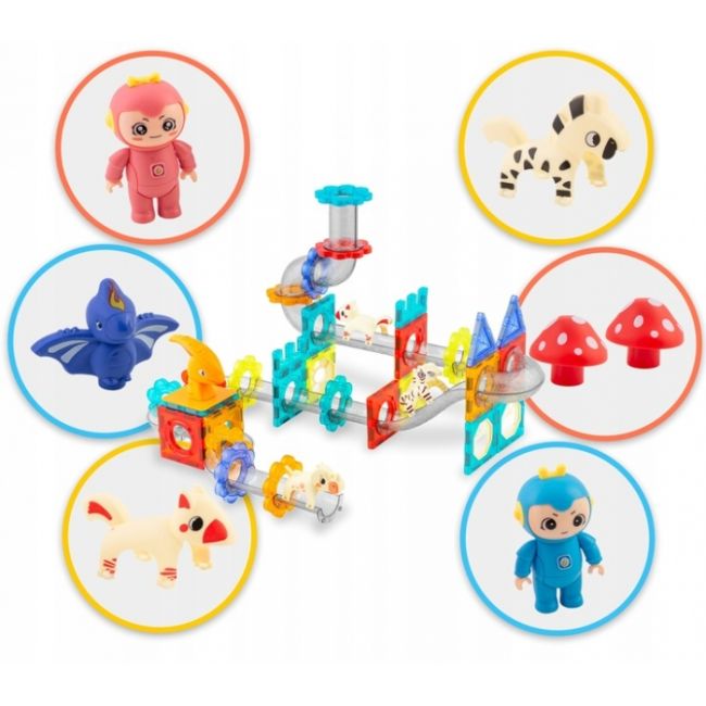 Blocuri magnetice cu tobogan, 153 elemente, dinozauri ricokids rk-764 edeedi776400