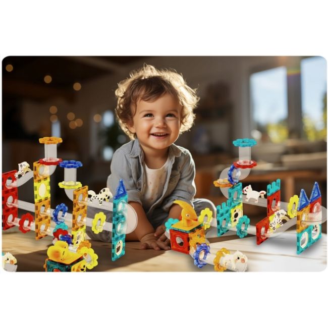Blocuri magnetice cu tobogan, 153 elemente, dinozauri ricokids rk-764 edeedi776400