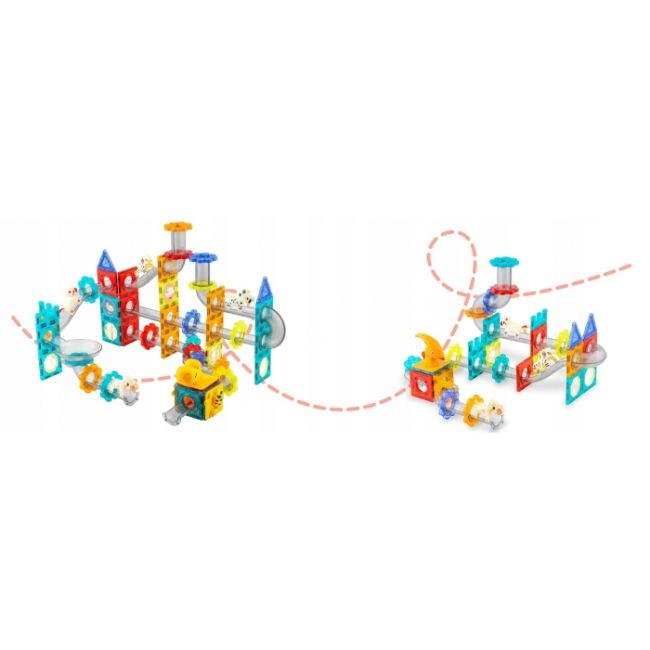 Blocuri magnetice cu tobogan, 153 elemente, dinozauri ricokids rk-764 edeedi776400