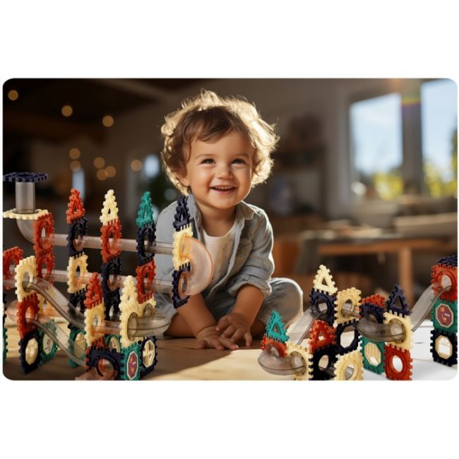 Blocuri magnetice cu tobogan si bile, 110 elemente, ricokids rk-765 edeedi776500