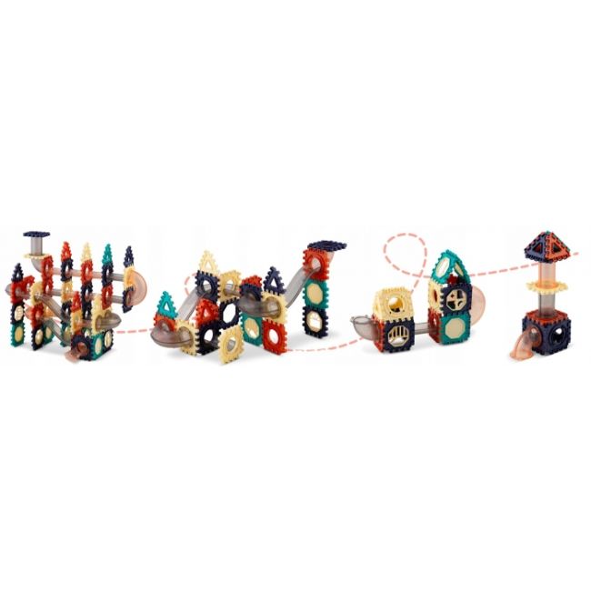 Blocuri magnetice cu tobogan si bile, 110 elemente, ricokids rk-765 edeedi776500